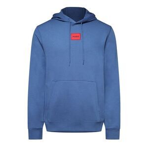 Hugo Mens Logo Terrycloth Hoodie / Blue